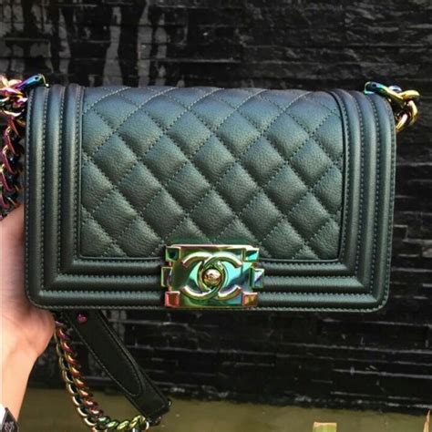 chanel green mermaid boy bag|Chanel bag.